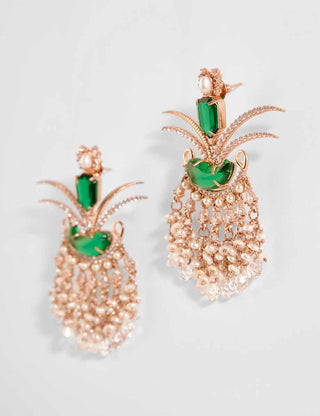 green stone earrings