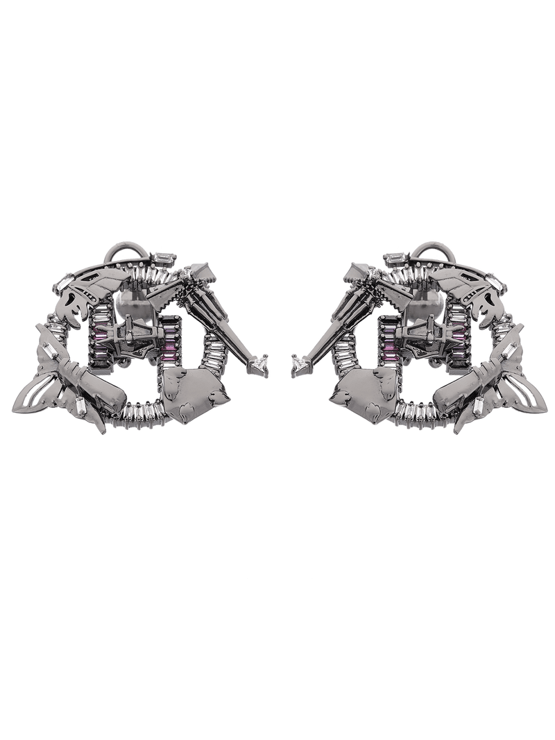 gunmetal plated stud earrings