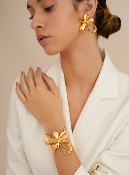 アクセサリー Preek, Gold Hand Cuff Golden Bold Handcuff Bangle
