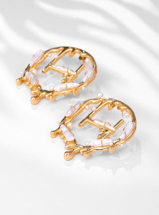 designer big monogram earrings in gold 