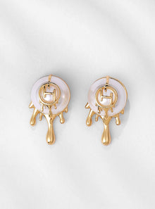 pearl stud earrings in gold finish 