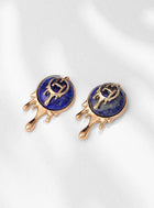 semi precious Lapis stud earrings 