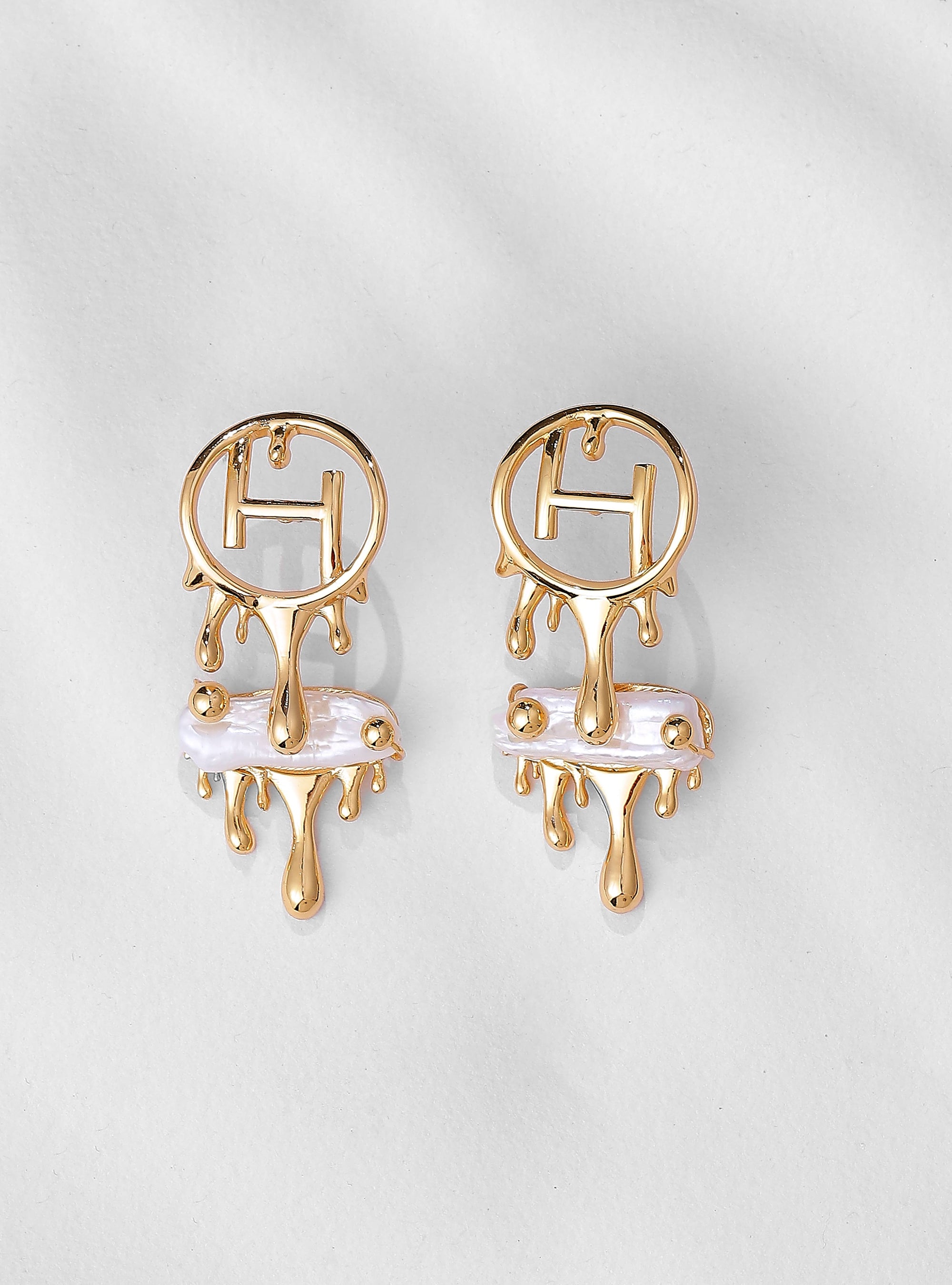 Drip OH River Rose Stud Earrings