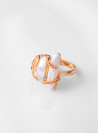 Nora gold ring with pearls 