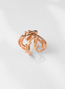 modern crossover gold ring 