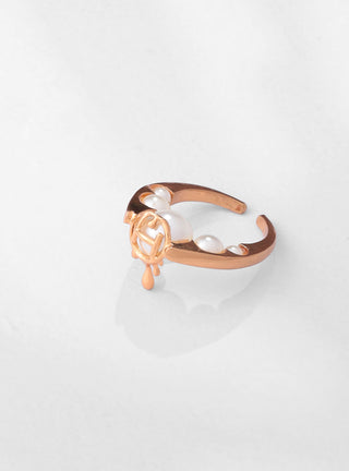 modern pearl gold ring 