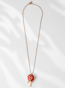 Drip OH Palescent Coral Pendant Necklace