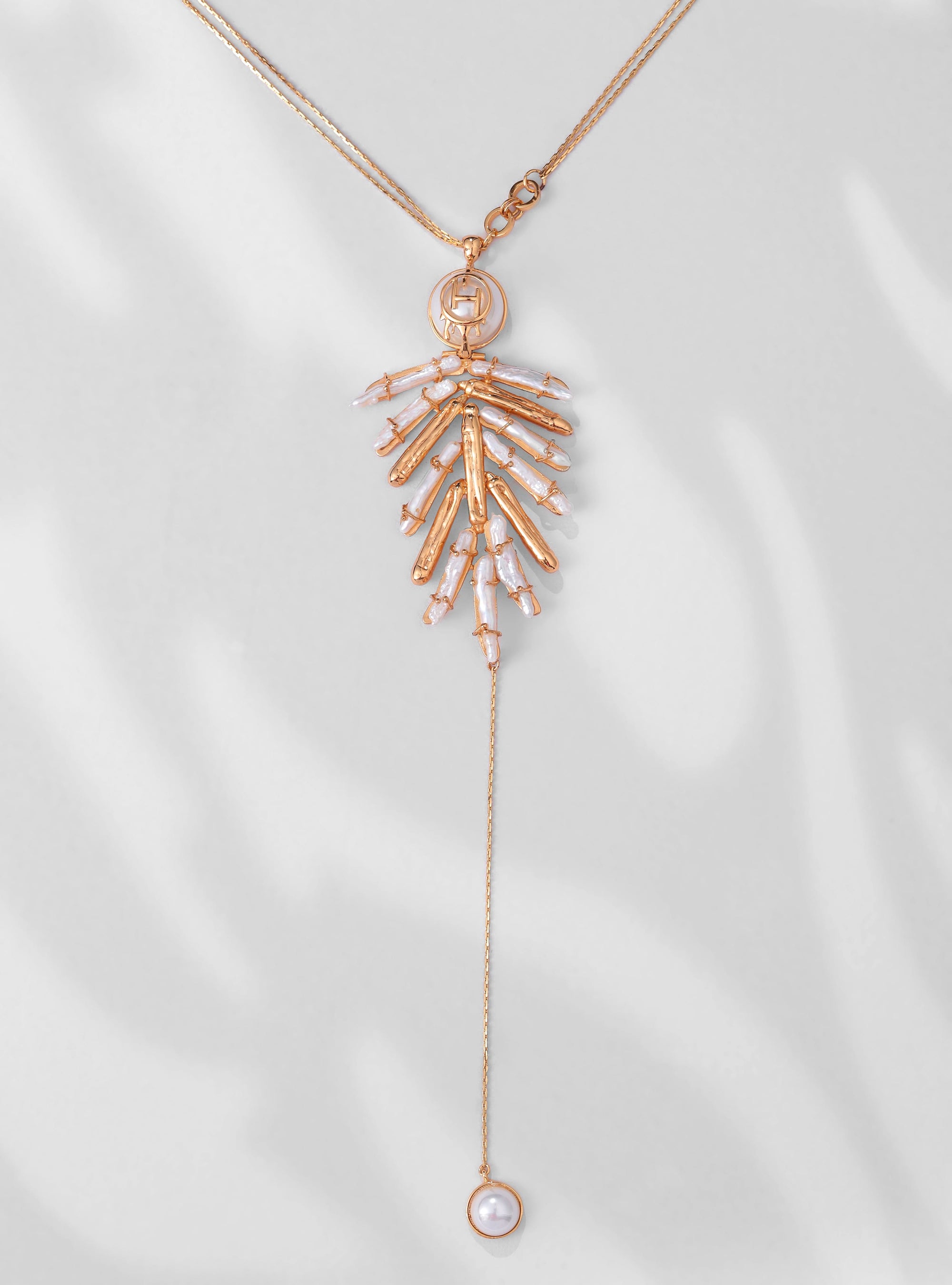 Pearl Drop Necklace in Gold