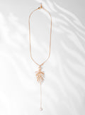 pearl drop necklace with gold chain 