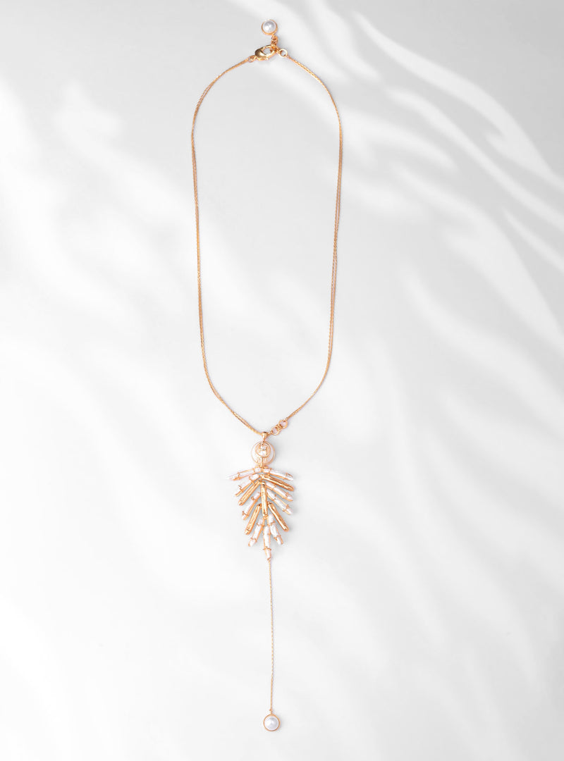 pearl drop necklace with gold chain 