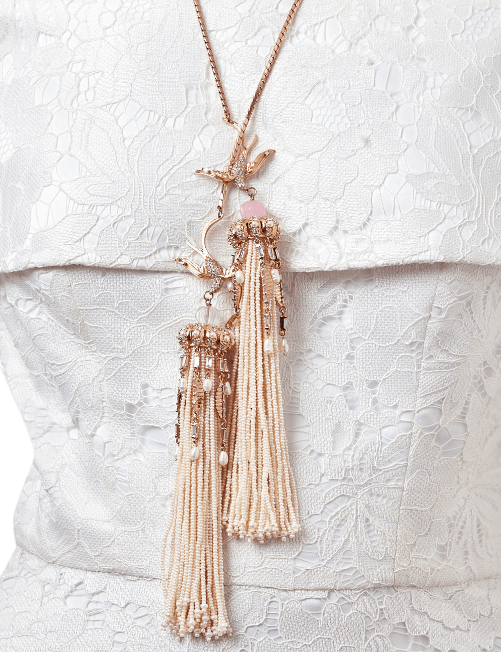 Gold tassel 2025 pendant necklace