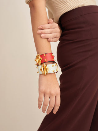 luxury leather cuff bracelets