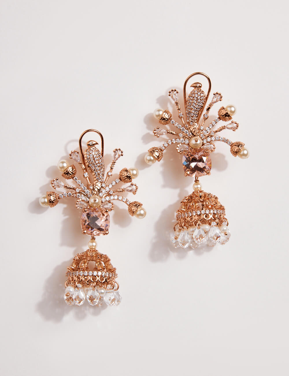 Clay flower bridal earrings - Petite Creamy floral bridal earrings - Style  #2102 | Twigs & Honey ®, LLC