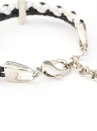 custom unisex silver bracelets in black colour
