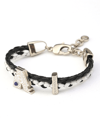 customised unisex silver bracelets in black colour