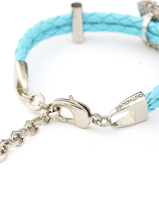 custom unisex silver bracelets in blue colour