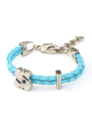 customised unisex silver bracelets in blue colour