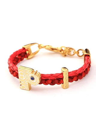 custom unisex gold bracelets in red colour