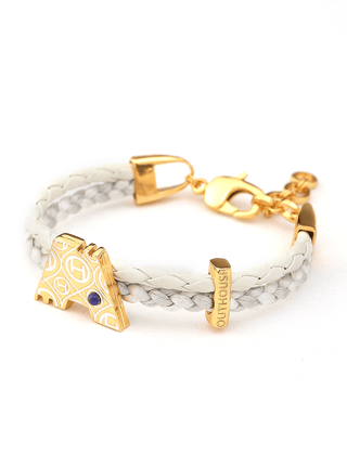 custom unisex gold bracelets in white colour