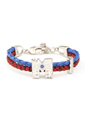 personalised unisex silver bracelets in marine blue colour