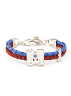 personalised unisex silver bracelets in marine blue colour