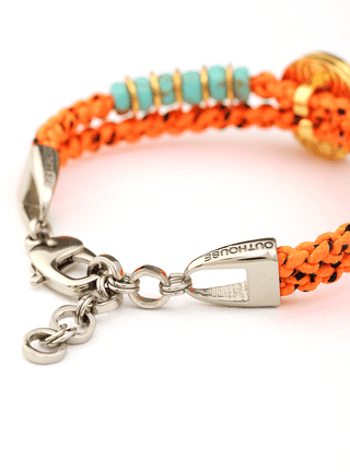 custom unisex silver bracelets in atomic orange colour