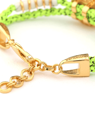 customised unisex gold bracelets in cyber lime colour