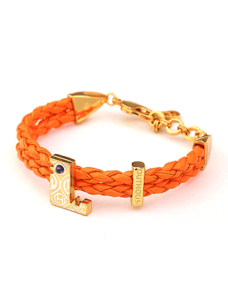 custom unisex gold bracelets in solar orange colour