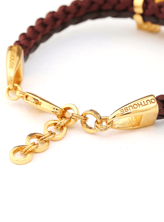 customised unisex gold bracelets in brown colour