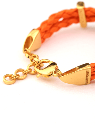 customised unisex gold bracelets in solar orange colour
