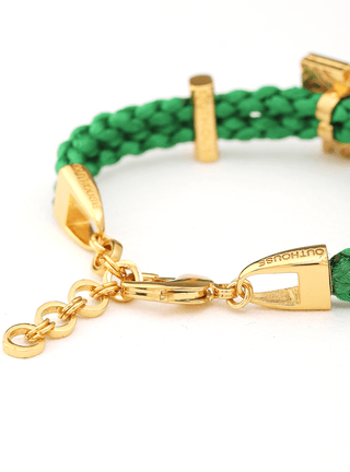customised unisex gold bracelets in green colour