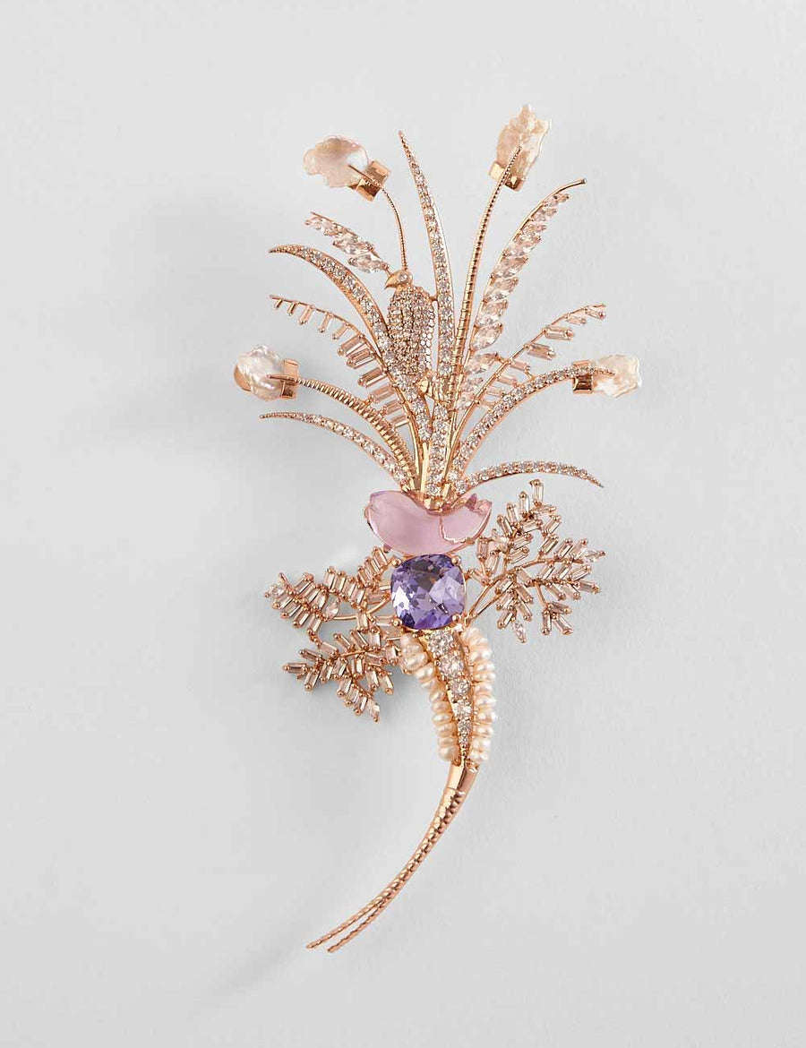 palm motif brooch