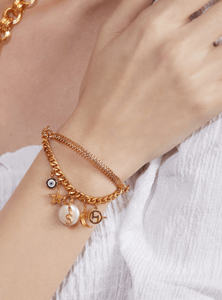 Monogram Charm Pearl Bracelet - Sample | Event Blossom