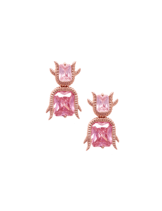 pink crystal stud earrings