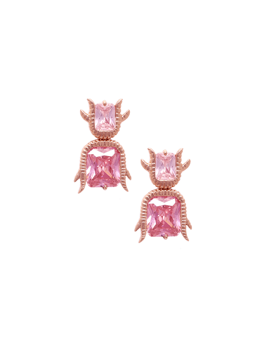 pink crystal stud earrings