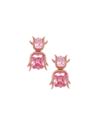 pink crystal stud earrings
