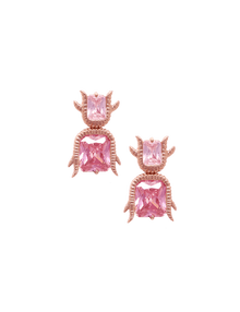 pink crystal stud earrings