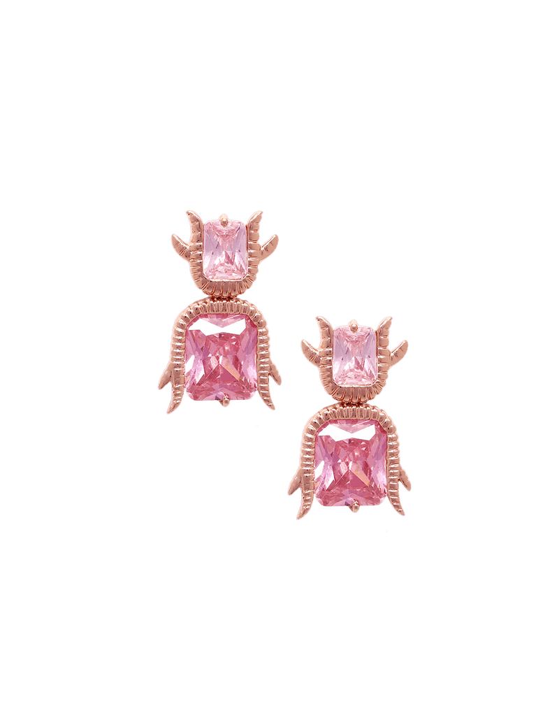pink crystal stud earrings