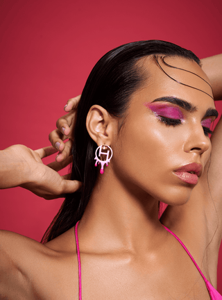 pink mini earrings