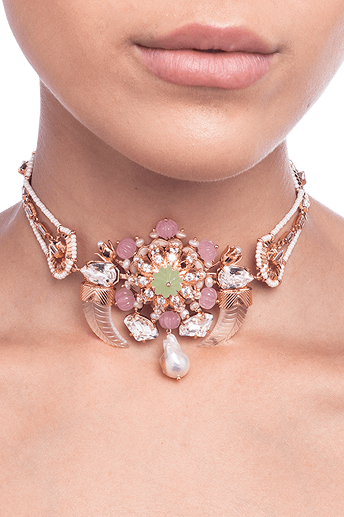 rose gold bridal choker