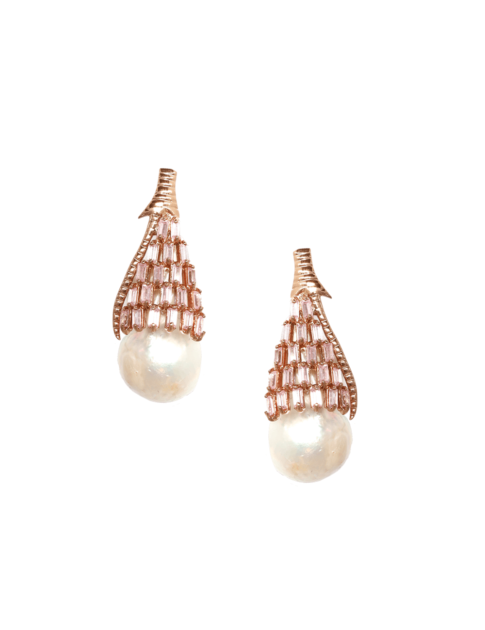 rose gold earrings with crystals