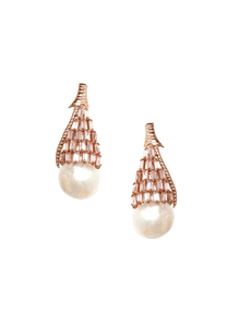 rose gold earrings with crystals