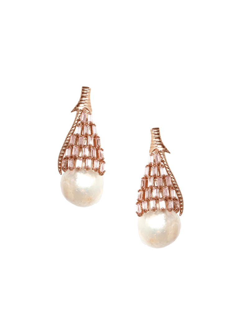 rose gold earrings with crystals