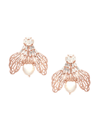 rose gold pearl studs