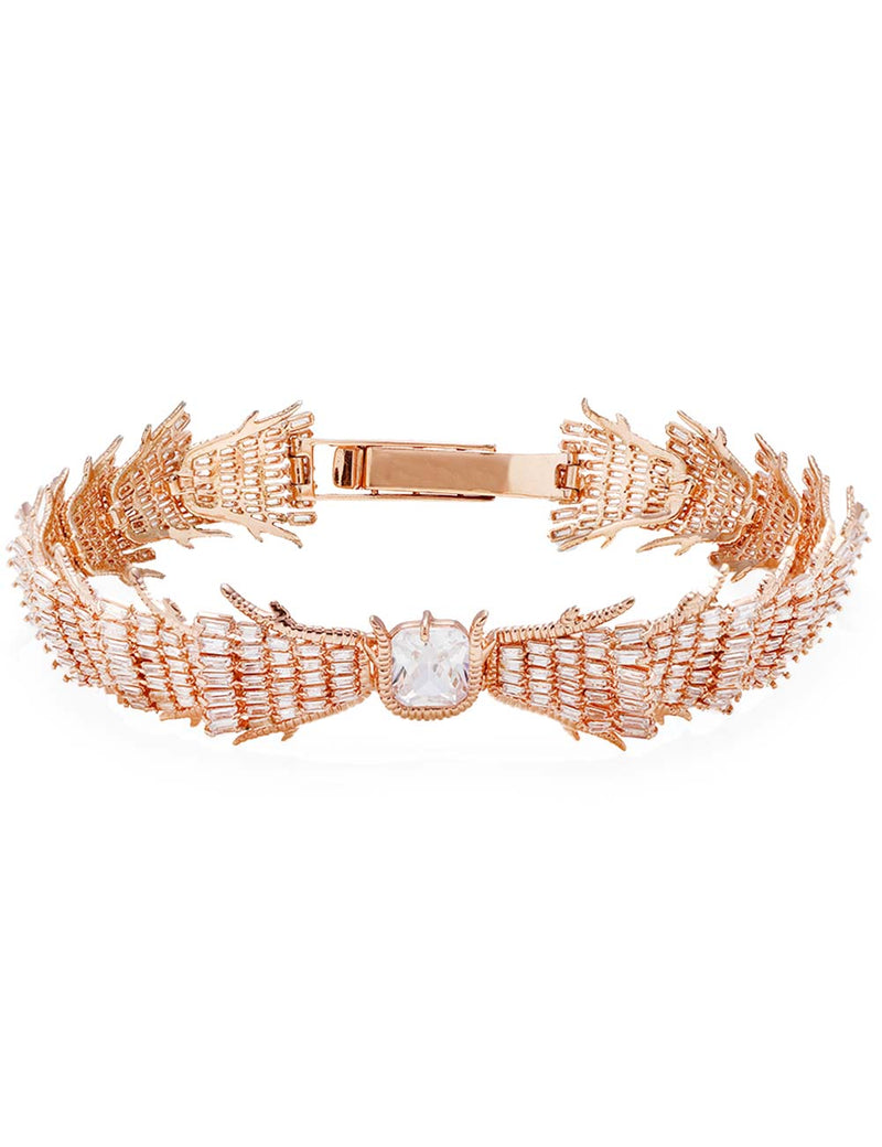 rose gold plated crystal choker