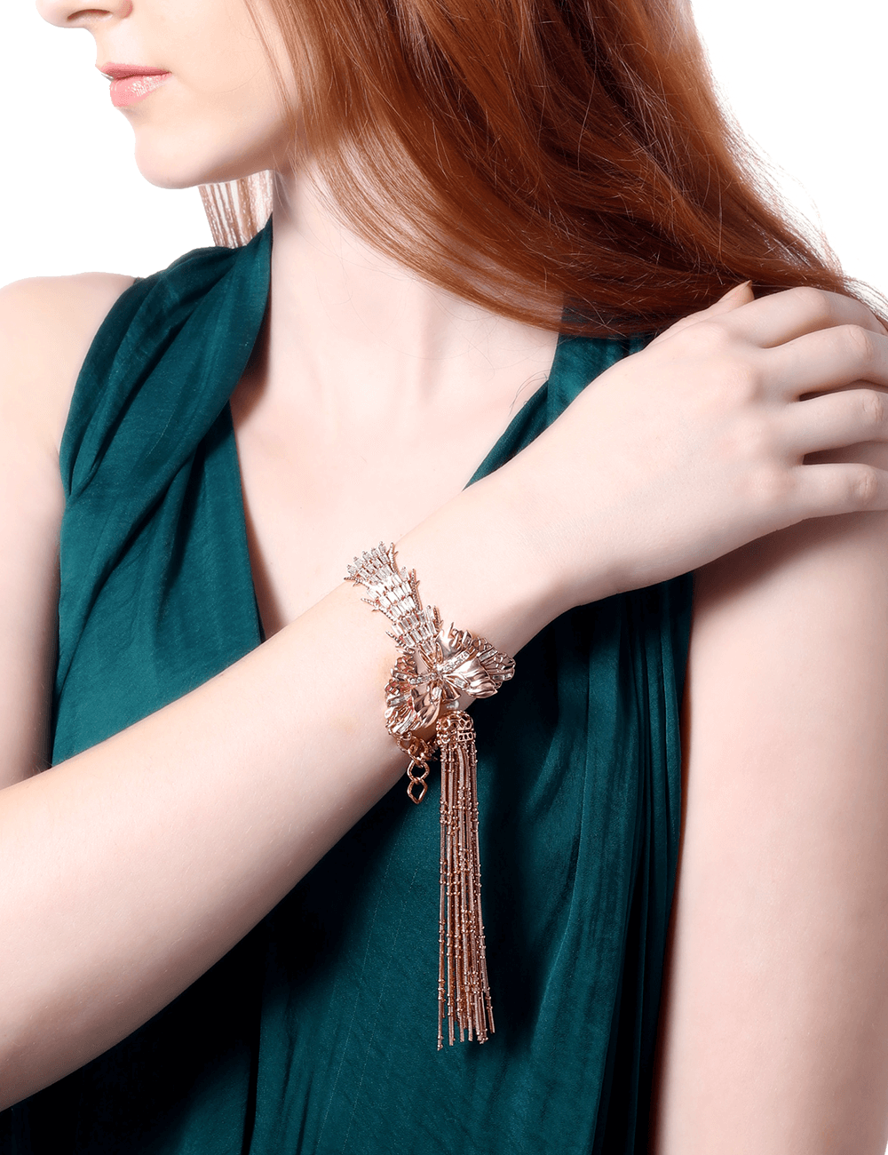 rose gold tassel bracelet for women