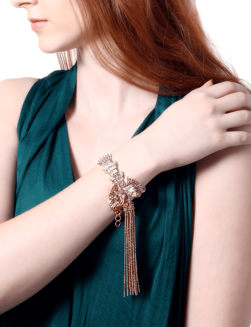 rose gold tassel bracelet for women