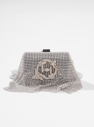 silver crystal designer handbags for women