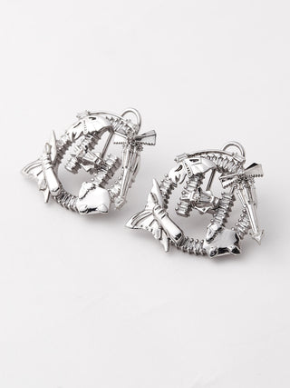 silver plated stud earring