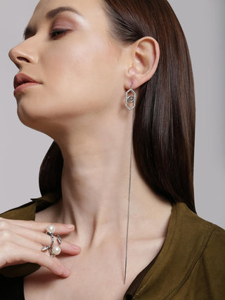silver threader earrings